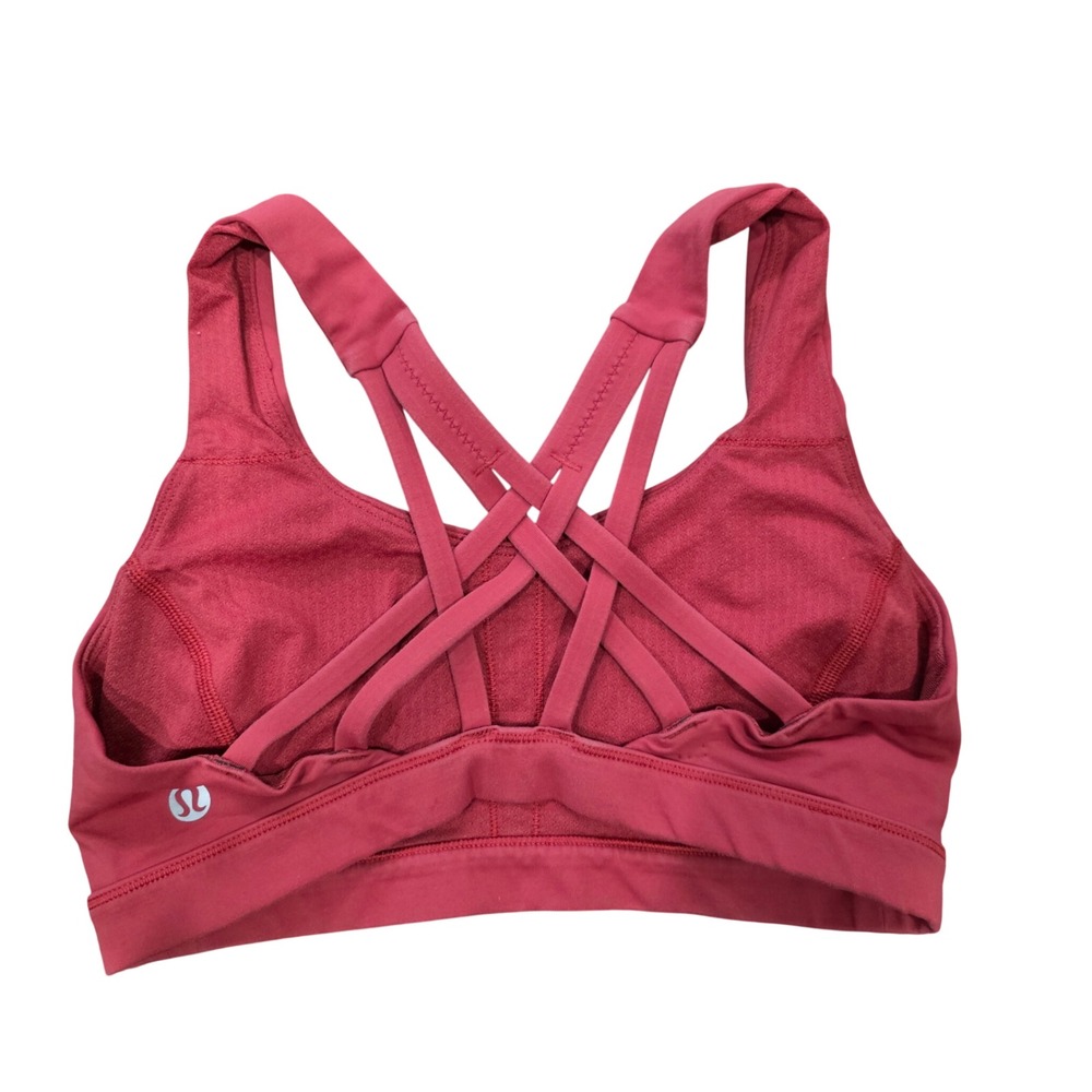 Lululemon Free To Be Wild Sports Bra Strappy Back Pink Size 2 Yoga Gym Workout